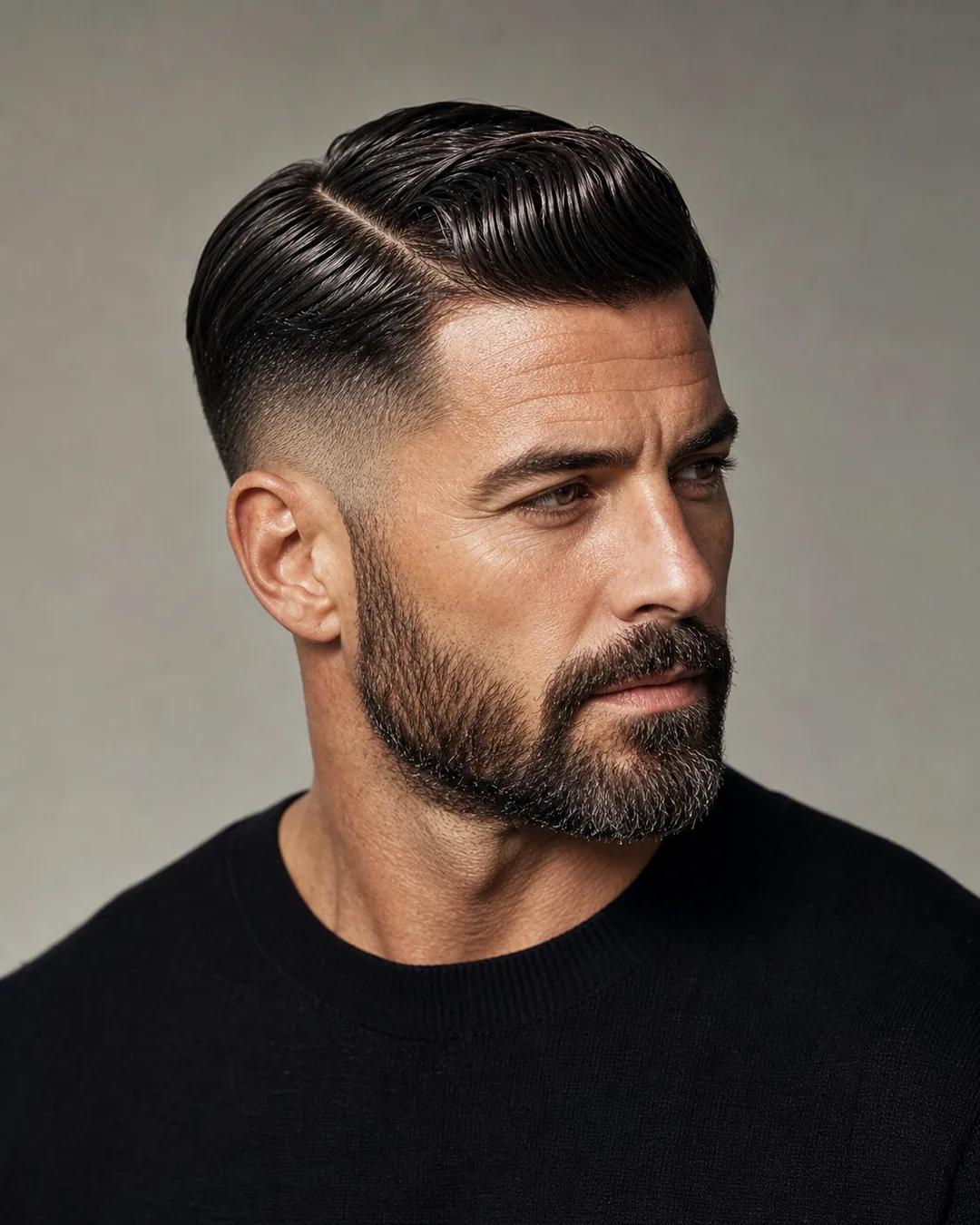 Slick back pompadour haircut inspiration